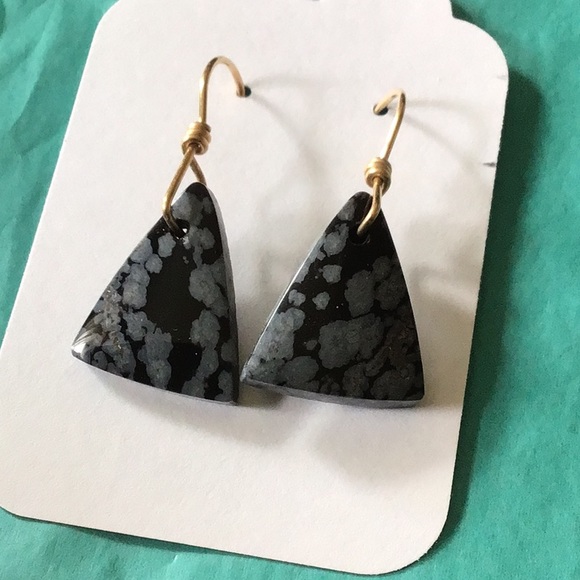 Snowflake Obsidian Necklace and Earrings - Picture 2 of 7